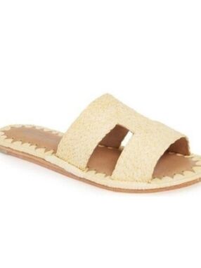 Jeffrey Campbell Ernon Raffia Slide Sandals